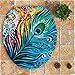3-Piece Bathroom Rug Mat Set Large Christmas Soft Bathroom Non-Slip Pedestal Rug + Lid Toilet Cover + Contour Bath Mat,Peacock Feather