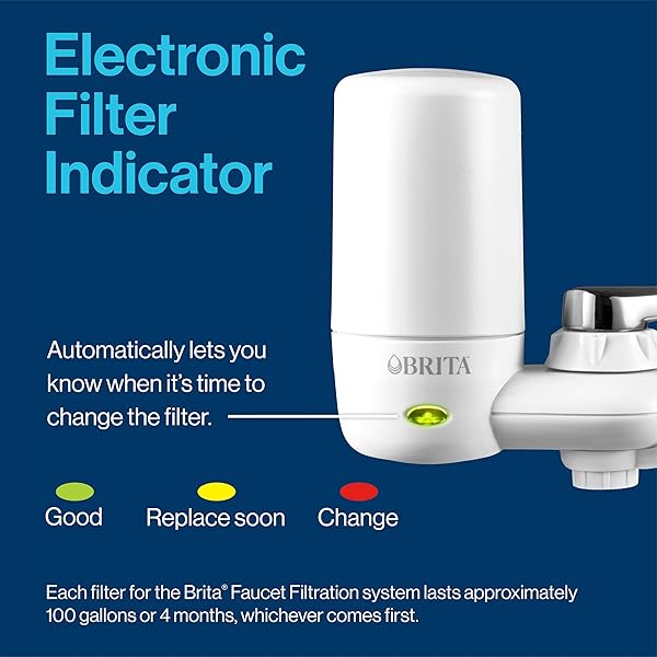 BRITA REPLACEMENT WATER FILTER FOR FAUCET MOUNT, REMOVES 99% OF LEAD, SINK FILTRATION SYSTEM, CHROME, 3 COUNT