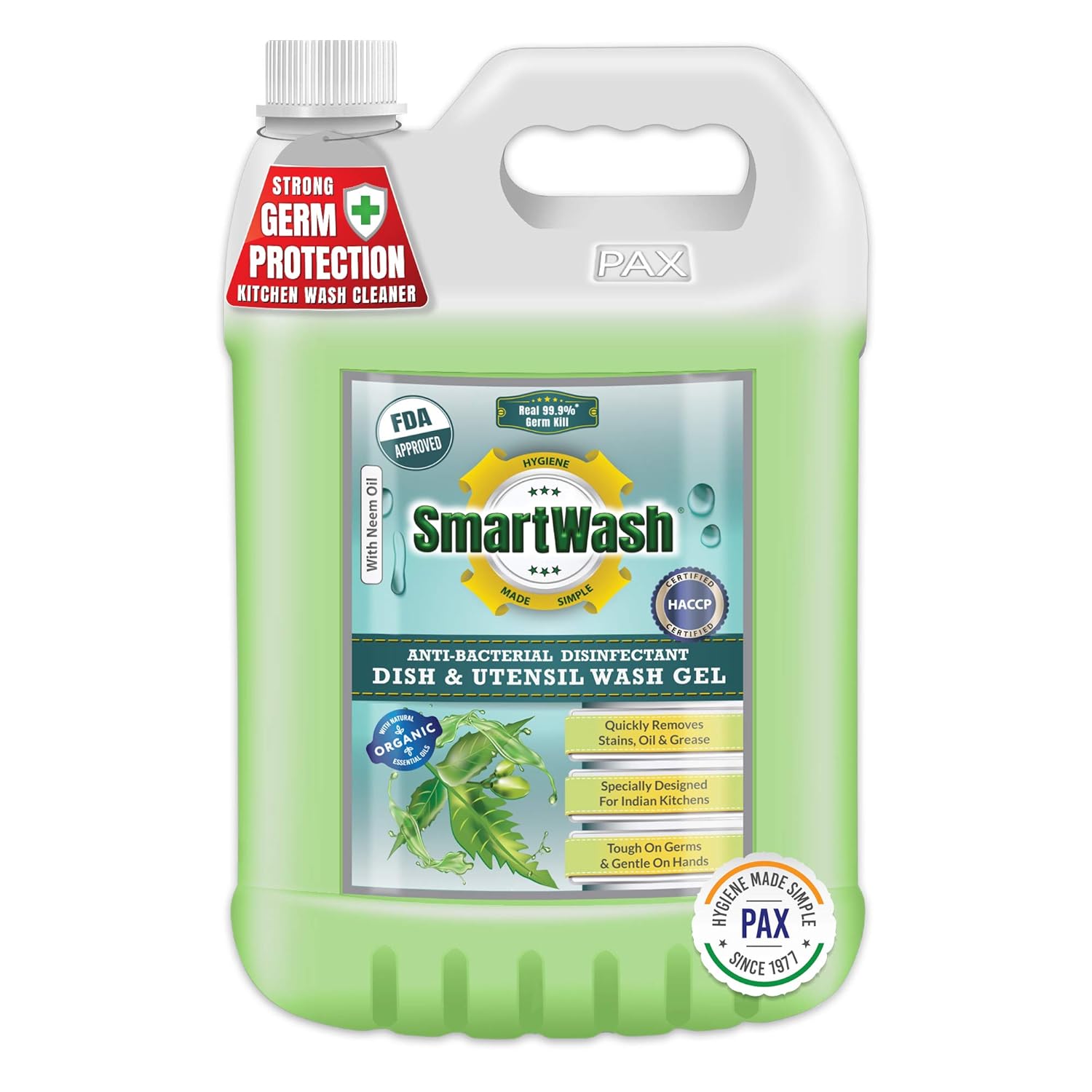SmartWash AntiBacterial Disinfectant Dish & Utensil Wash Gel (Neem