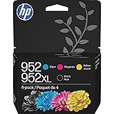 HP 952 / 952XL (N9K28AN) Ink Cartridges (Cyan Magenta Yellow Black) 4-Pack in Retail Packaging