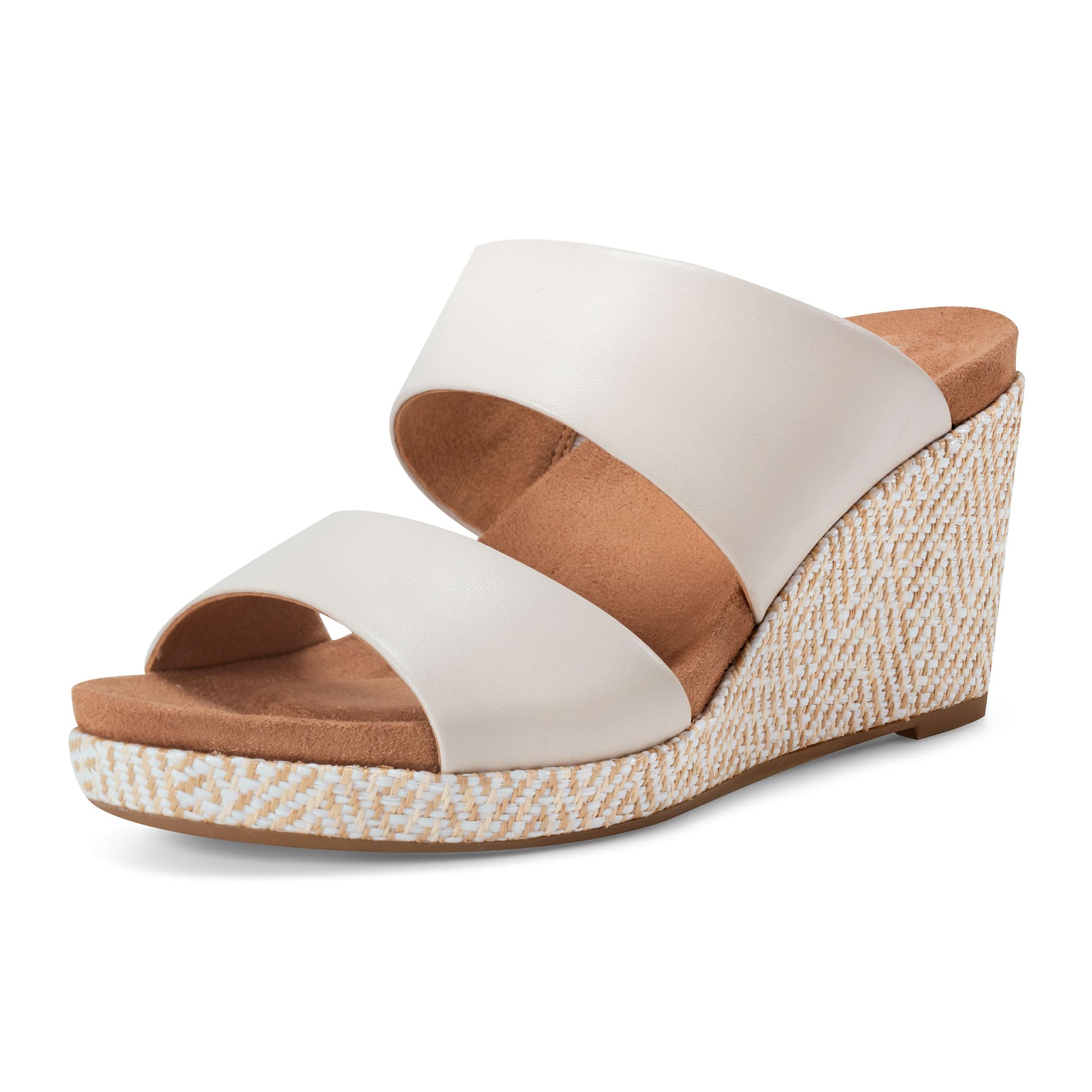 Rockport Women’s Briah 2 Slide Wedge Sandal, Ivory Leather, 8