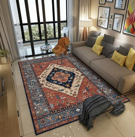 AOUP 2019 Nueva Alfombra De Poliéster Alfombra Retro Tea Mesa Estera