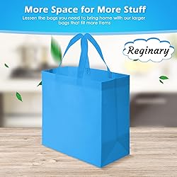 Reginary Reusable Totes Bags - 100 Pcs Non Woven
