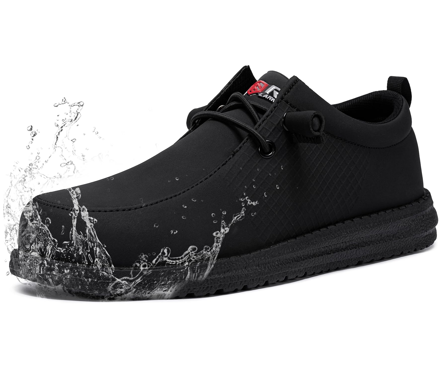 Photo 1 of LARNMERN Slip On Steel Toe Shoes Men Lightweight Comfortable Lounging Walking Sneakers Safety Work Steel Toe Loafers (11.5 Men, Black Leather)