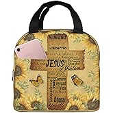 Quelindra Jesus Bible Verses Lunch Box Jesus Cross Reusable Lunch Box Christian Religious Insulated Lunch Bag Insulated Lunch Bag Cooler Bag Lunchbox For Camping Hiking Picnic Beach Travel