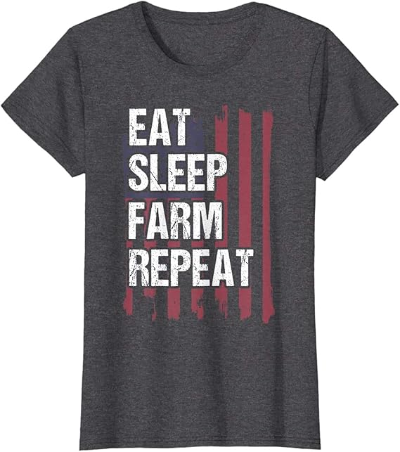 Amazon 白いtシャツ農家愛国心が強いアメリカの国旗農業t 服 ファッション小物 通販