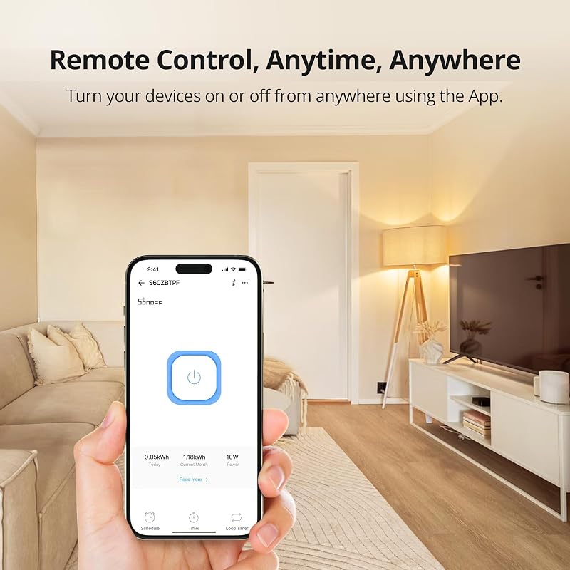 S60ZBTPF Zigbee Smart Plug 4er Pack, Relais-Steckdose mit Fernsteuerung, Energiemessung, Zigbee-Repeater, Zeitplänen und Überlastschutz, kompatibel mit der eWeLink-App, erfordert Gateway