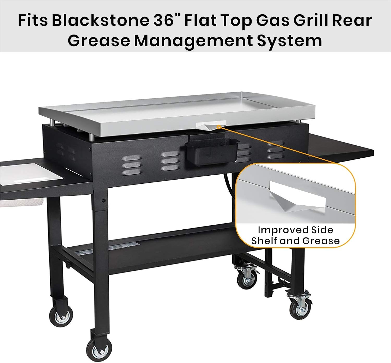 review Stanbroil Stainless Steel Griddle for Blackstone 4 Burner Propane Fueled Grill Improved Side Shelf and New Rear Grease Management System, 36 Inch