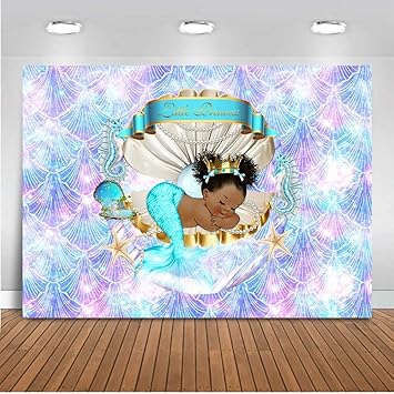black mermaid baby shower