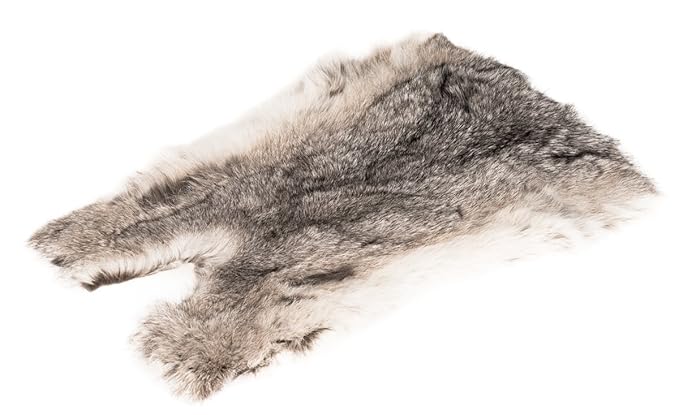 NaDeco Hasenfell mausgrau | Kaninchenfell | Dekofell | kleines Tierfell