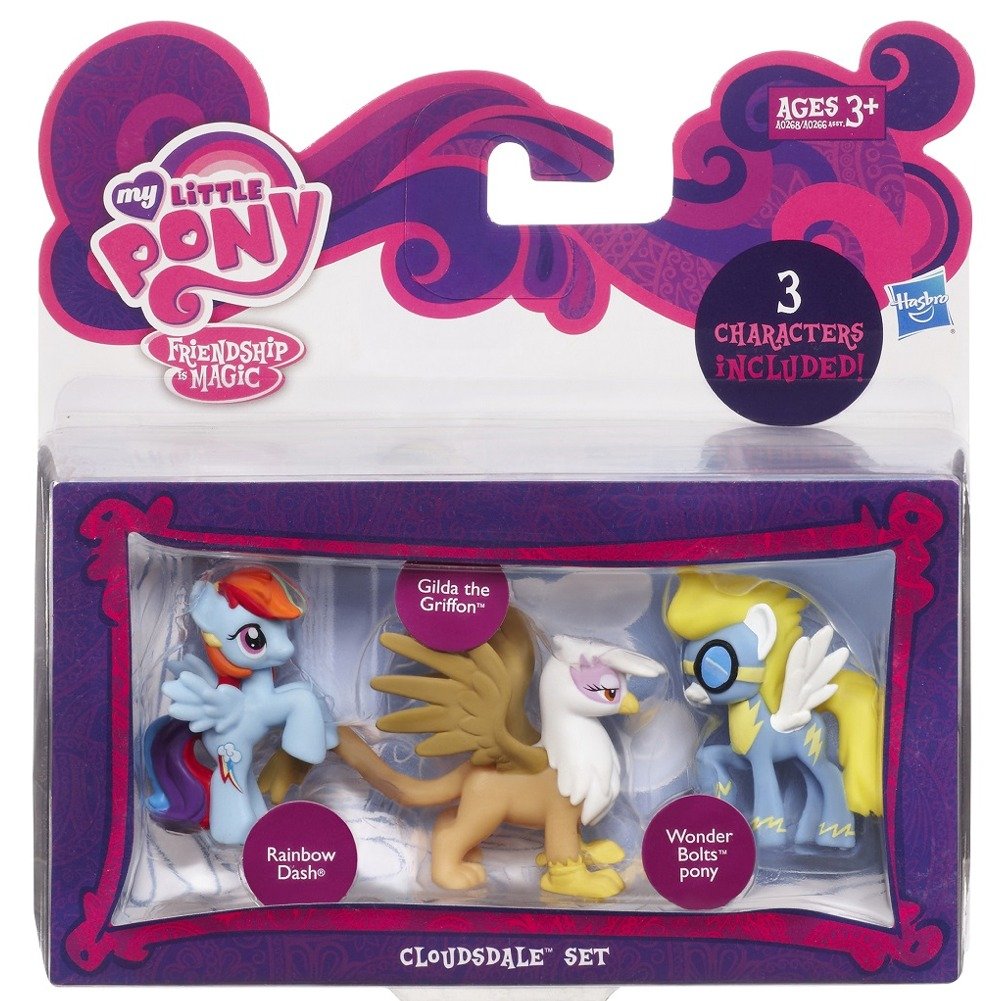 My Little Pony, Friendship is Magic, Cloudsdale Set (Rainbow Dash, Gilda the Griffon, and Wonder Bolts Pony), 3-Pack