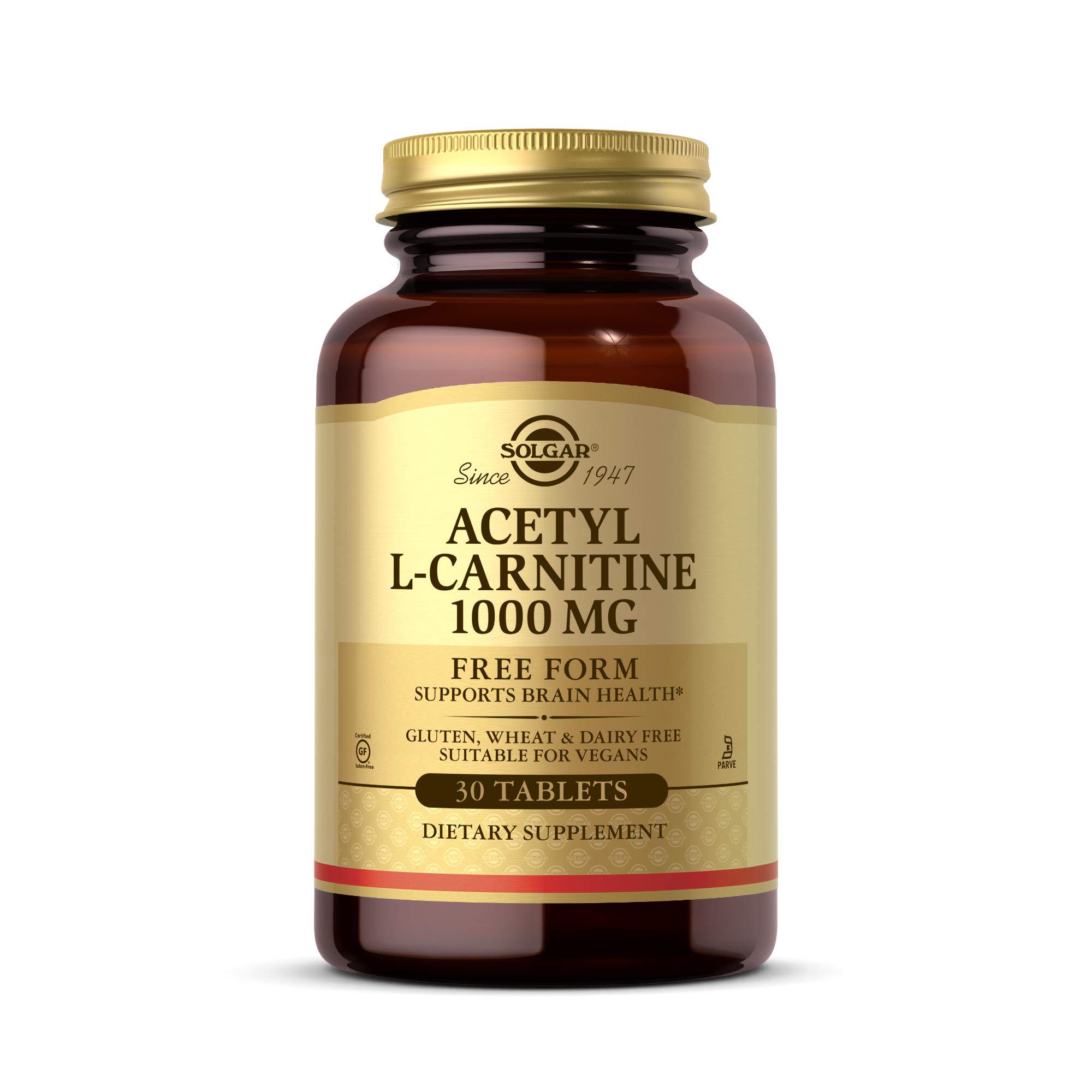 Solgar Acetyl LCarnitine 1000 mg, 30 Tablets Supports Brain Health