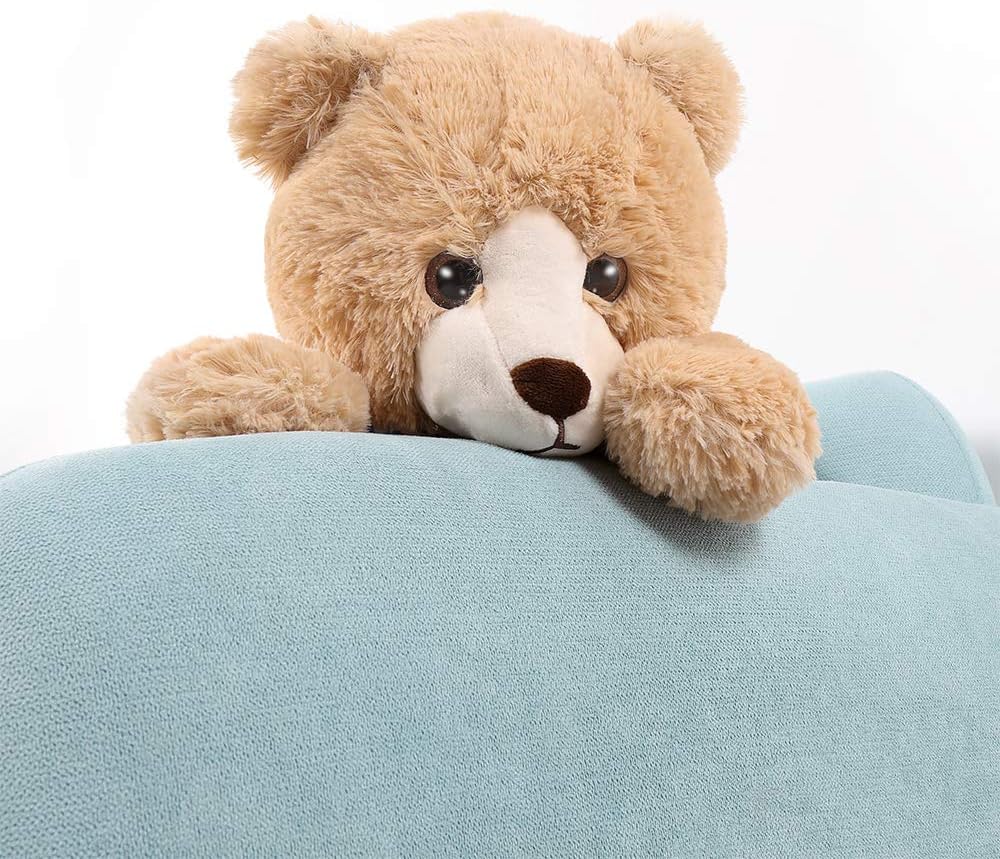 Tezituor 24 Inch Teddy Bear Stuffed Animal Big Teddy Bear with Blue Plush Scarf for Girlfriend Kids, Tan: Toys & Games