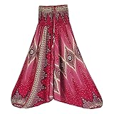 KEEYSUN Men Women Harem Trousers Boho Festival Hippy Smock High Waist Yoga Pants