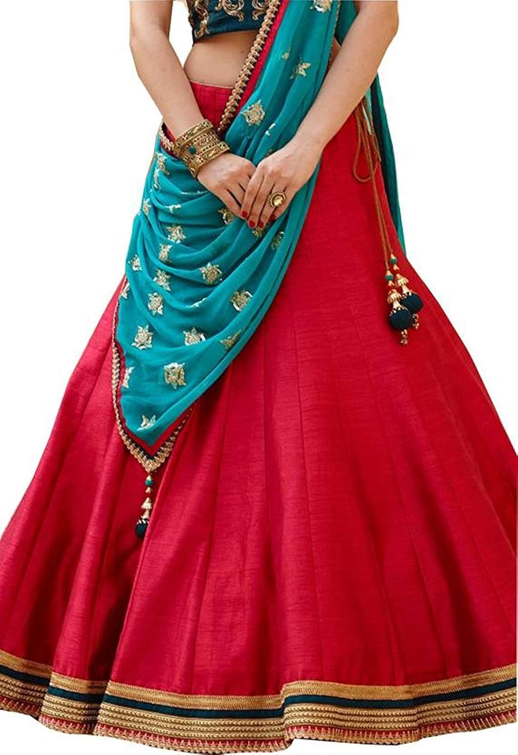 raju chopda women's lehenga choli (roja redd)