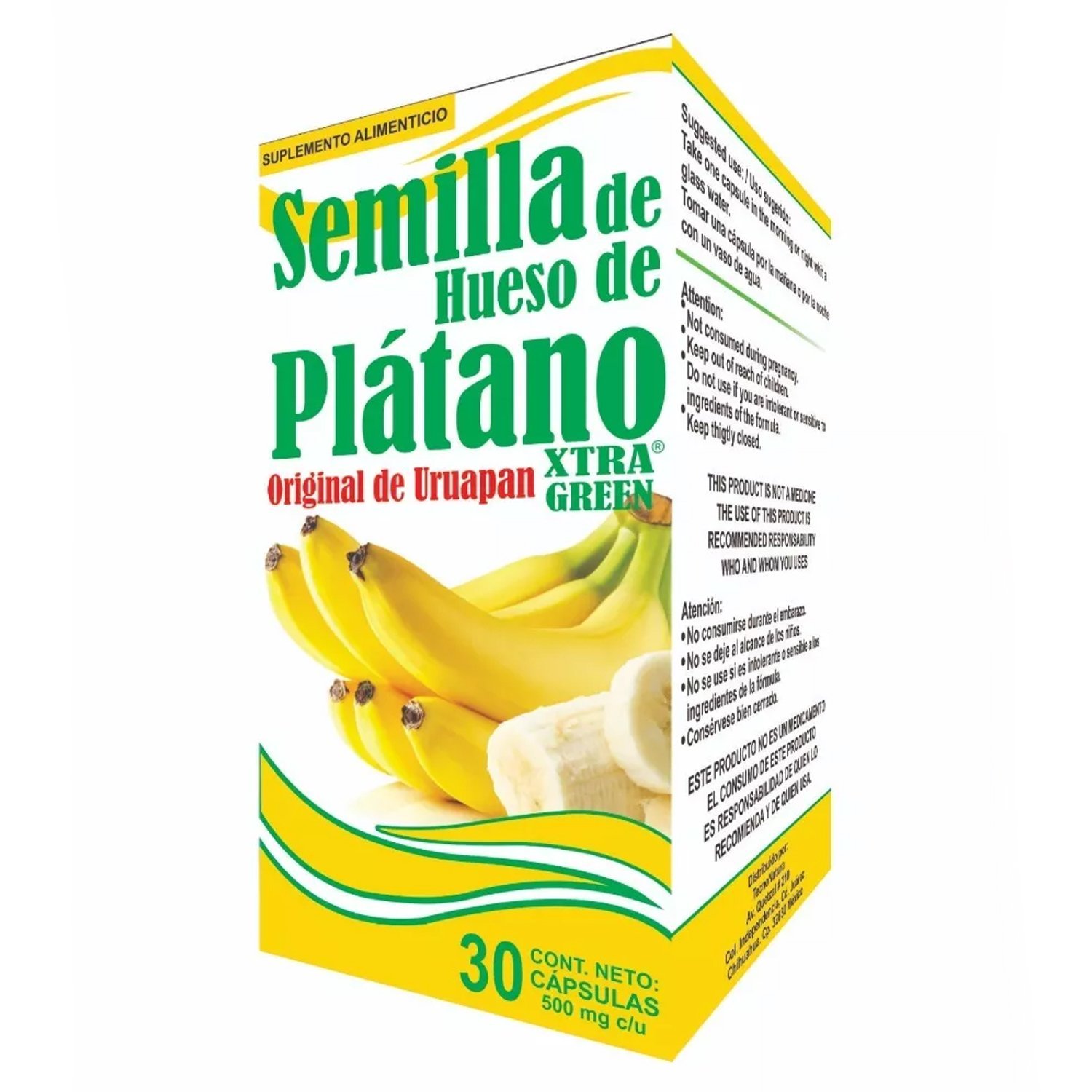 Amazon.com: Semilla de Hueso de Platano - Original de Uruapan, CADA Bote Con 30 cápsulas de 500 mg CADA UNA: Health & Personal Care