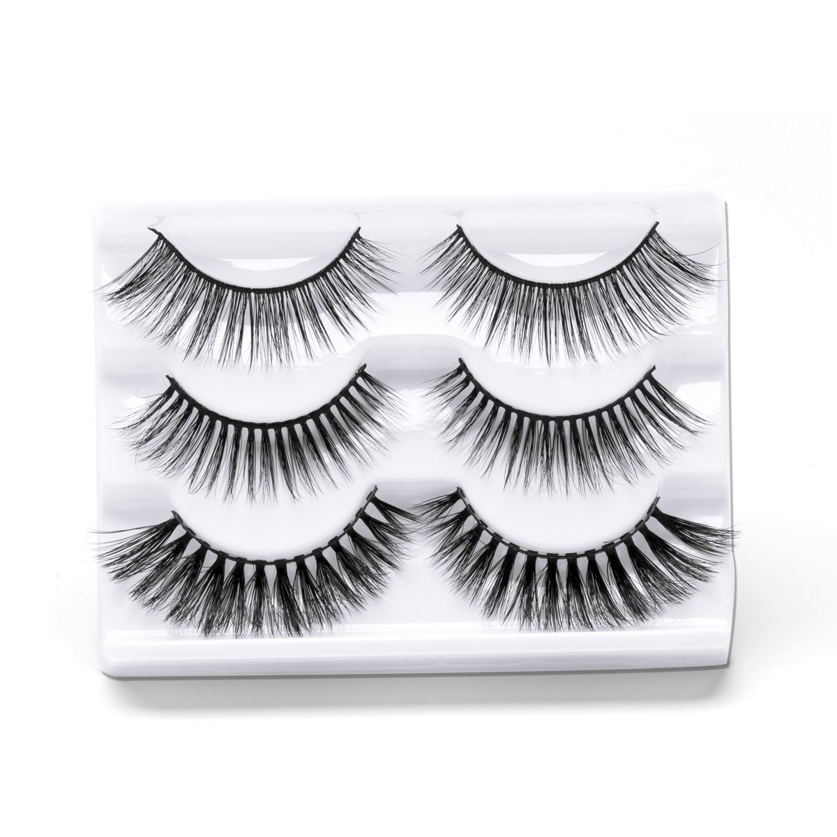 False Eyelashes Pack 3D Black Soft Natural Long Fake Thick Eye Lashes Strips Halloween Eyelashes for Women 6 Pairs/2 Pack by LK LANKIZ