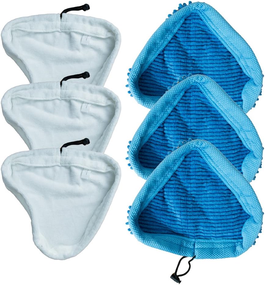 TaylorHe Universal Pack of 6 Replacement Steam Mop Pads (3X Coral + 3X