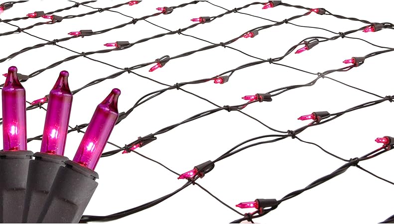 Amazon Com 2 X 8 Pink Mini Net Style Tree Trunk Wrap Christmas Net Lights Brown Wire Garden Outdoor