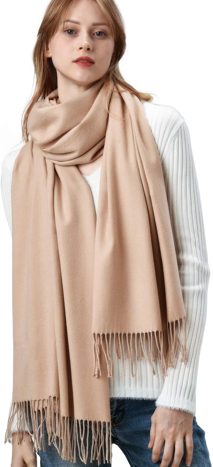 FURTALK Womens Scarf Ladies Pashmina Shawls and Wraps Large Soft Warm Blanket for Gifts Winter Khaki - Image 3