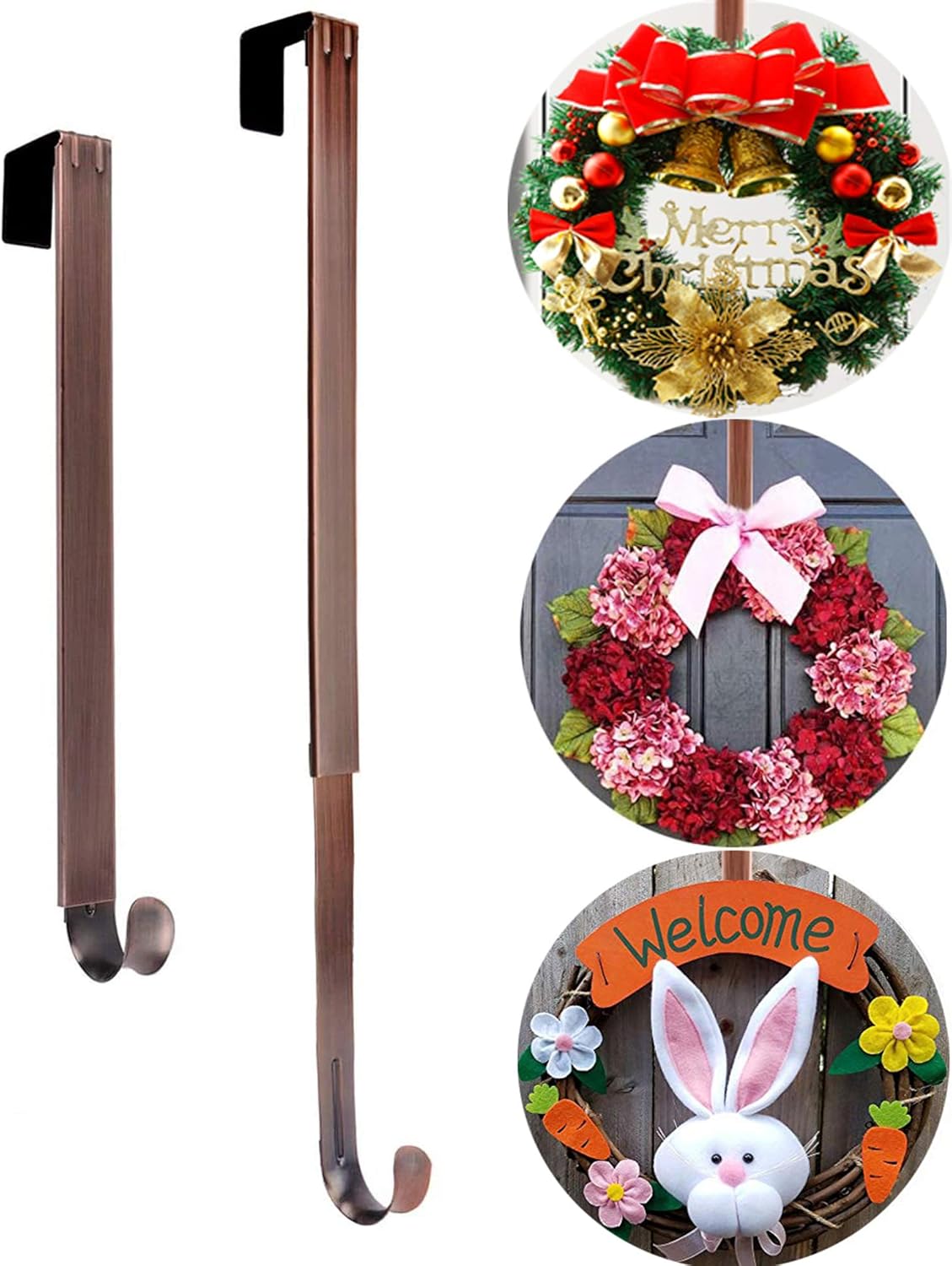 Wreath Hanger, Adjustable Length from 15 to 25 Inch Wreath Hanger for