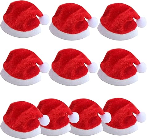 Immagini Cappello Di Babbo Natale.Trixes 10 X Mini Cappelli Di Babbo Natale Ideale Per Calici Da Champagne Bicchieri Uova Sode Decorazione Per Le Feste Amazon It Casa E Cucina
