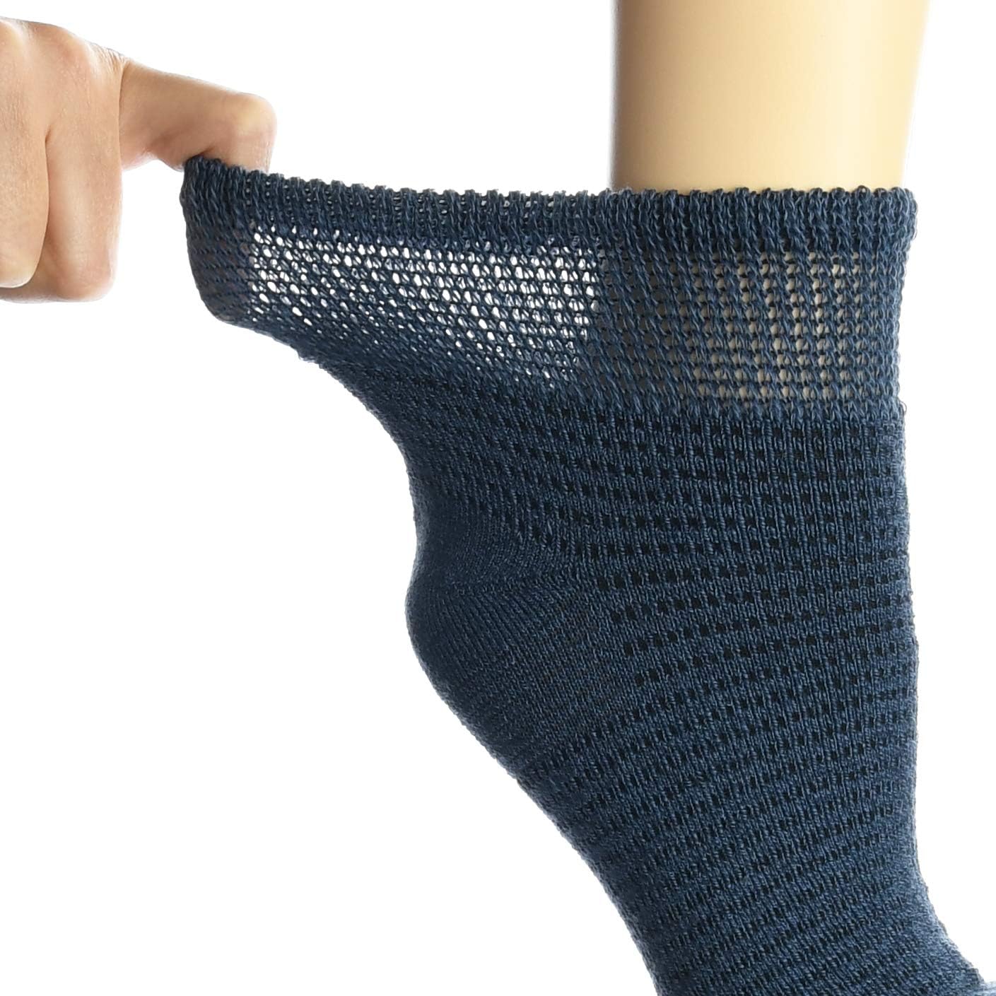 Doctor's Choice Men's Diabetic & Neuropathy Socks, Quarter Length, Non-Binding with Aloe, Antimicrobial, Ventilation, and Seamless Toe, Single Pair, Charcoal, Mens Large: Shoe Size 8-12: Health & Personal Care