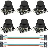 MTDELE 6Pcs Joystick Dual-axis XY Module | Compatible with PS2 Game Joystick, Control Lever Sensor Board, Compatible with Arduino Raspberry, KY-023