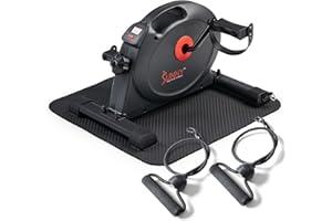 Sunny Health & Fitness Smart Under-Desk Bike Exerciser, Low-Impact Cardio Cycling Equipment for Home/Office, Mini Paddler for