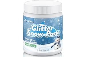 ElectricWise Glitter Snow Paste, Non Toxic Non Yellowing Snow Paste, Fluffy Crafting Glue with Sparkling Finish, Ideal for Glass Cardboard Wood Foam & All Decor Crafts(1 Pack,10oz)