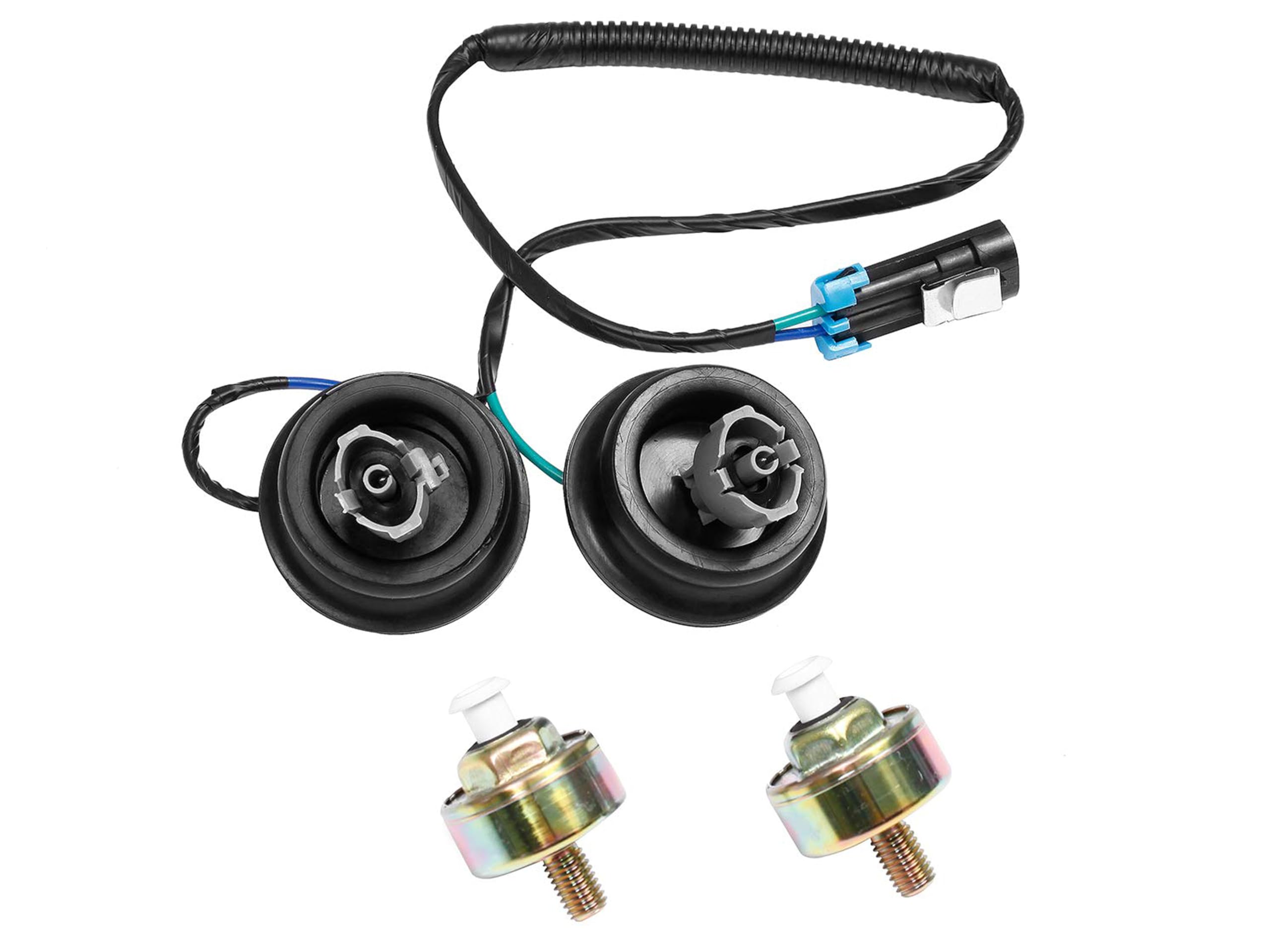 Photo 1 of Dual Knock Sensors with Wiring Harness Kit | Knock Sensor 5.3 for Chevy Suburban Silverado Avalanche Tahoe, GMC Sierra Yukon, Cadillac Hummer & More GM Vehicles | Replace# 12601822 12589867 917-033