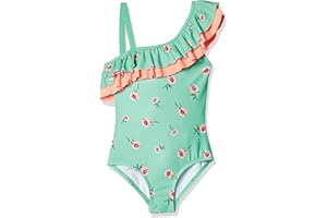 Kanu Surf Girls' Morgan Floral Ruffle 1-Shoulder one Piece Swimsuit