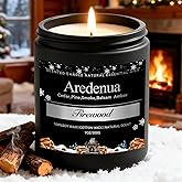 Firewood Candle – Winter Candles | Holiday Scented Candles, 7oz Jar Soy Candle for Home Scented - 50H Burn - Smoky Fireplace Cozy & Warm Scent, Christmas Gifts for Women & Men, Rustic Holiday Décor