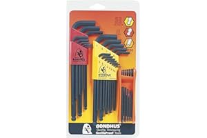 Bondhus 14130 Triple Pack, Balldriver L-Wrench Sets No-10937 (.050-3/8-Inch) and No-10999 (1.5-10mm) and GorillaGrip Hex Fold