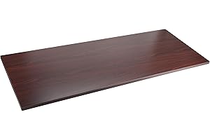 Lorell Quadro Sit/Stand Straight Edge Mahogany Tabletop