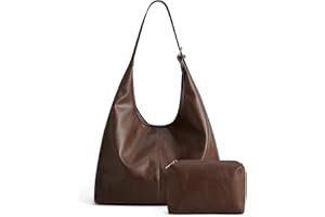 Missnine Hobo Bags Purses for Women, Soft Shoulder Bag Vegan Leather Tote Crossbody Purse Ladies Slouchy Handbag with Pouch