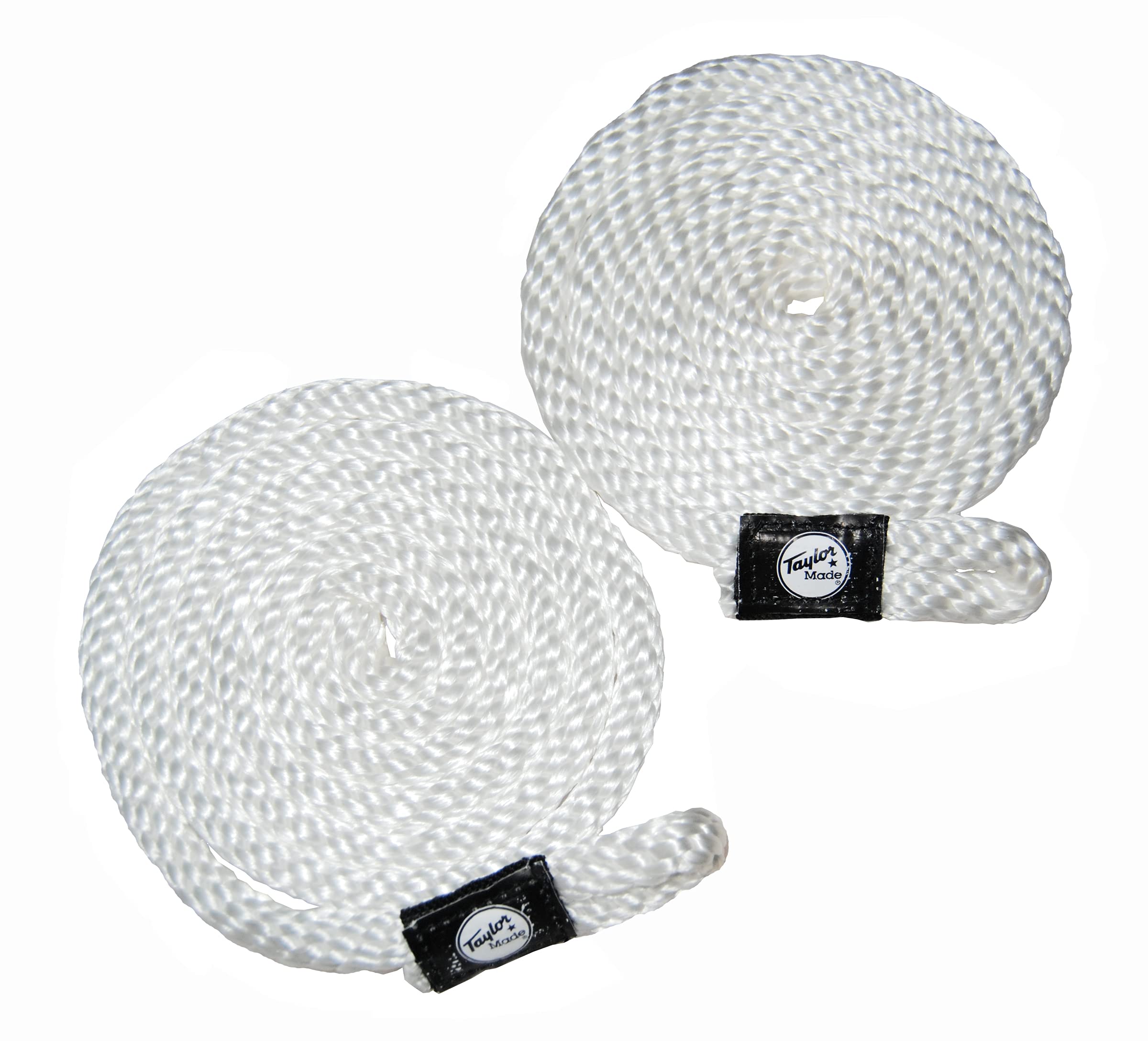 Taylor Made Fender Loc Boat Fender Lines - 2-Pack, 3/8" Diameter x 6' Long Rope, White, Braided Polypropylene, Pre-Spliced, Professionally Finished, Rot-Resistant, No Kinks - 11311