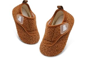 BARERUN Toddler Slippers Boys Girls House Shoes Warm Kids Slippers With Non-Slip Rubber Sole Fuzzy Cozy Walking Shoes Indoor/Outdoor