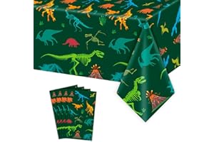 Ayearparty 4 Pieces Dinosaur Tablecloth Dinosaur Theme Party Plastic Disposable Table Covers for Boys Kids Birthday Baby Shower Party Decorations Supplies 54X108inch