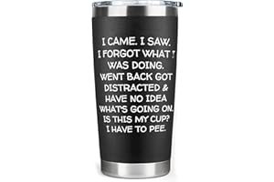 Birthday Gifts for Women Men - I Came I Saw I Forgot Tumbler 20oz Black Gag Gifts Funny Adult Grandpa Gifts for Him Drinking 
