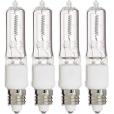 KOR Q250CL/MC 250 Watt JD T4 E11 Mini Candelabra Base Light Bulbs, 4-Pack | Clear, 120V