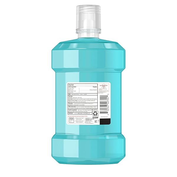 LISTERINE COOL MINT ANTISEPTIC MOUTHWASH, DAILY ORAL RINSE KILLS 99% OF GERMS THAT CAUSE BAD BREATH, PLAQUE AND GINGIVITIS FOR A FRESHER, CLEANER MOUTH, COOL MINT FLAVOR, 1.5 L