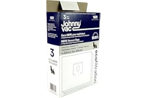 Johnny Vac HEPA Microfilter Bags for Silenzio Canister Vacuum, Pack of 3