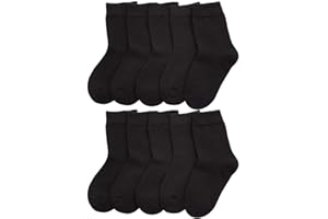 CHUNG Kids Crew Socks Cotton Boys Girls School Sox 8/10 Pack Athletic Basic Autumn Casual Sports