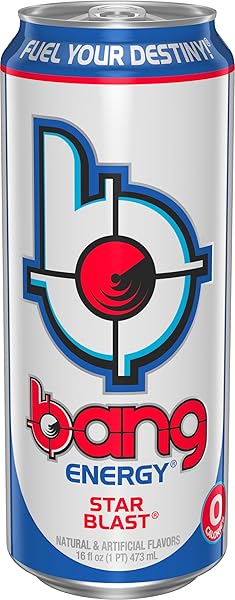 BANG ENERGY STAR BLAST, SUGAR-FREE ENERGY DRINK, 16 OUNCE (PACK OF 12)