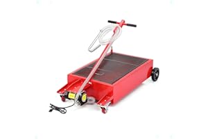 DEXSO 20 Gallon Electric Oil Drain Pan with 110V Pump & 8 Ft Hose, Low Profile & T Folding Handle Oil Drain Cart for Truck Cars SUVs