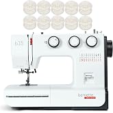 Bernette B35 Sewing Machine with 23 Built-In Stitches, 5mm Stitch Width, Front-Loading Hook, 1-Step Buttonhole, and 10 Free Bobbins