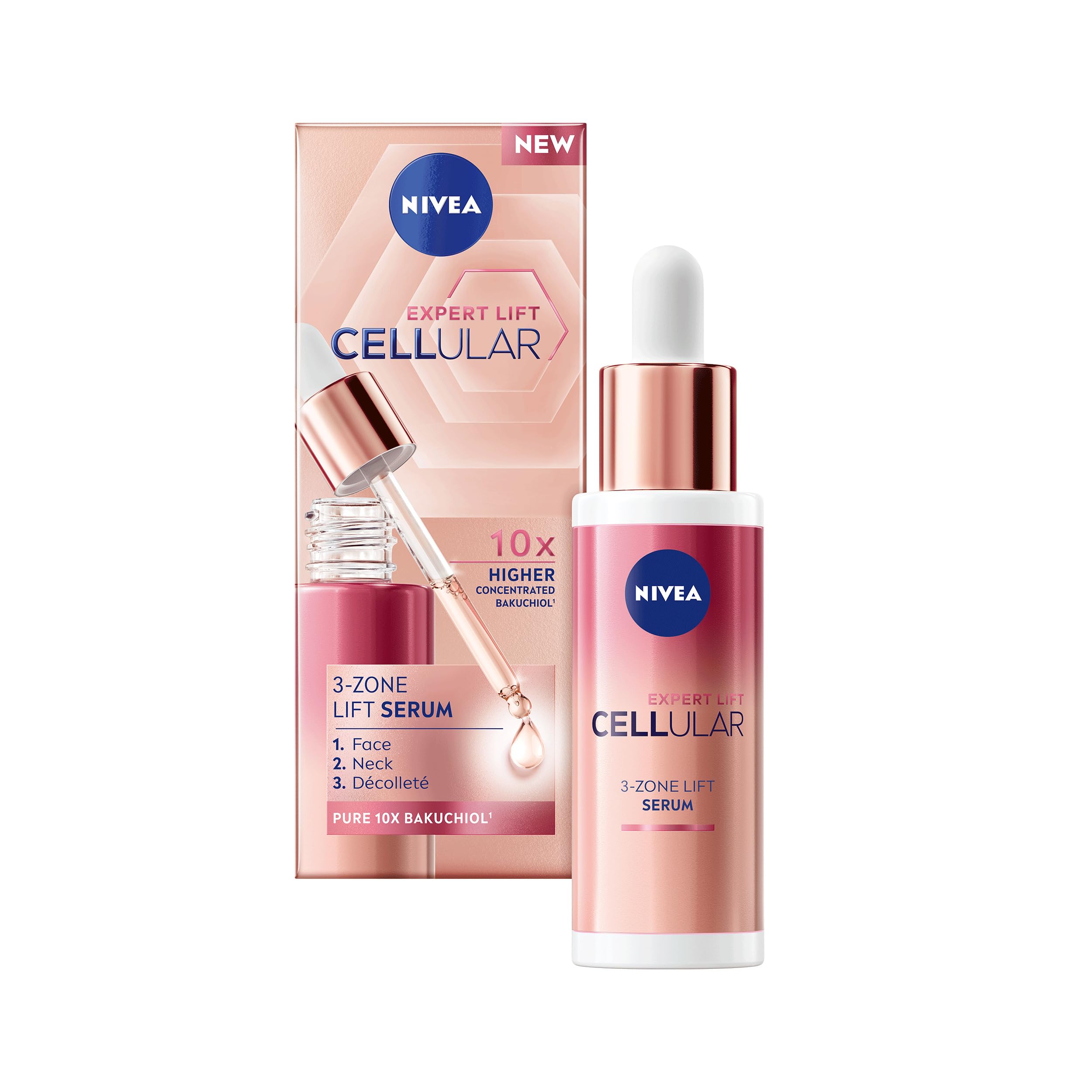 NIVEA Cellular Expert Bakuchiol Lifting Serum (30ml), Face Serum with Pure 10x Bakuchiol, Visibly Reduces Wrinkles, Lifts Contours and Tightens Skin
