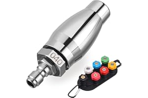 JOEJET Turbo Nozzle Pressure Washer, Rotating Pressure Washer Nozzle with 1/4" Quick Connect, 7 Spray Nozzle Tips with Nozzle Holder, 3000 PSI, Orifice 4.0