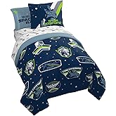 Jay Franco Disney Pixar Lightyear Space Command 5 Piece Twin Size Bed Set - Includes Comforter & Sheet Set - Bedding Features Buzz - Super Soft Kids Fade Resistant Microfiber (Official Product)
